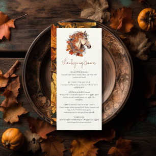 Menu Remercier Elégant Cheval Equestre Thanksgiving