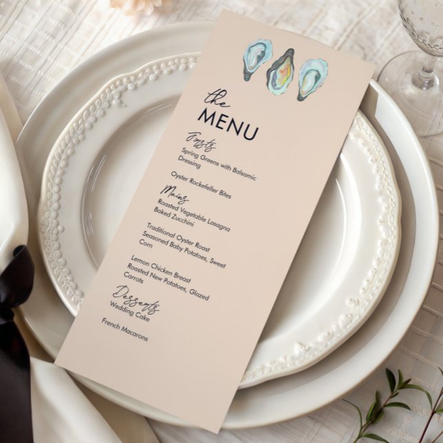 Menu Repas de mariage de fruits de mer Grillades d'huît (Créateur téléchargé)