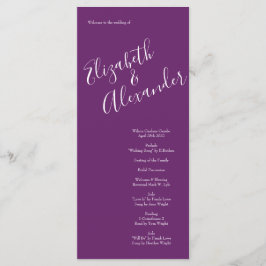 Menu Ressort Rose orange violet Mariage