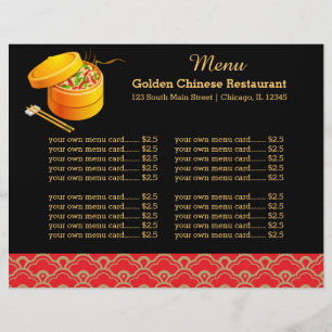 Menu restaurant chinois