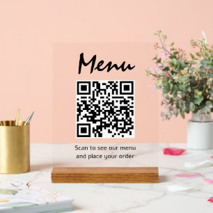 Menü "Restaurant" QR-Code Transparente Prüfung auf Acrylschild