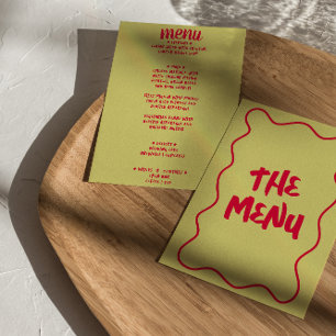 Menu Rétro Coloré manuscrit Whimsical Gras Mariage