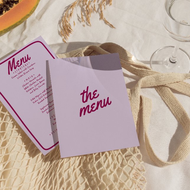 Menu Retro Colorful brillant Funky moderne Mariage mode (Créateur téléchargé)