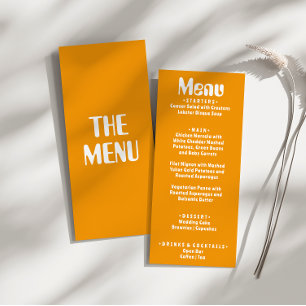 Menu Retro Jaune Super lumineux Moderne Unique Mariage