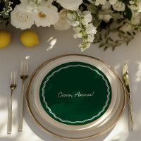 Retro Round Nom du client Place Card & Mariage Men