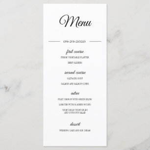 Menu Revêtement photo moderne Mariage élégant
