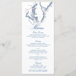 Menu Rock Hall Maryland Map Elégant Mariage bleu marine