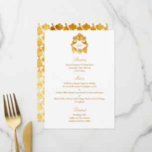 Menu Rococo d'or Foil Classic Sophistiqué