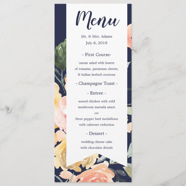 Menu Romance Décontractée (Devant)