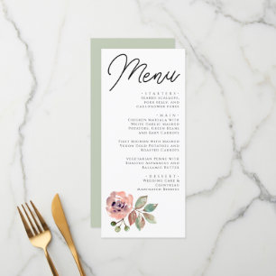 Menu Romantic Blush Mauve Horizontal Enregistrer la car