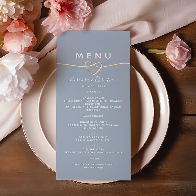 Menu Romantique Dusty Blue Mariage (Créateur téléchargé)