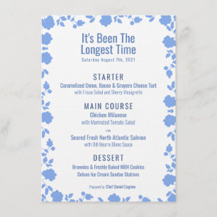 Menu Romantique Soft Plutôt Bleu Mariage Dîner Men