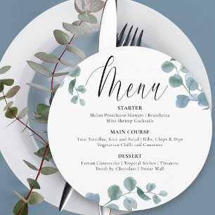 Menu Rond Botanique Dusty Eucalyptus