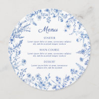 Menu Rond Fleur sauvage Bleu