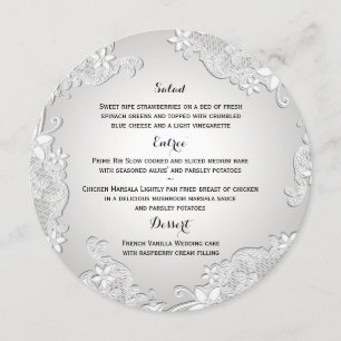 Menu Ronde dentelle blanche vintage