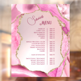 Menü "Rosa Agate Imitats Foil Services" Fensteraufkleber