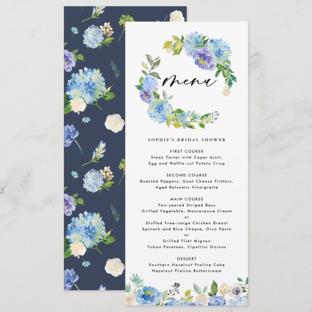 Menu Rose bleu et Fête des mariées de couronne d'Hydran (Devant / Derrière)