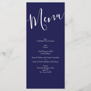 Menu Rose bleu et orange Floral Mariage moderne