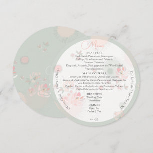Menu Rose de thé de douceur Cercle Mariage