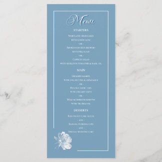 Menu Rose en ligne d'art bleu poussiéreux pour repas de