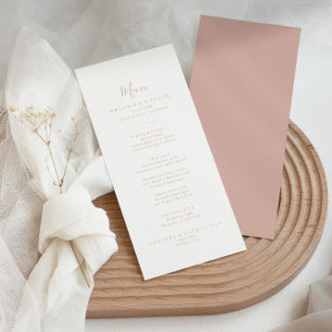 Menu rose Gold Minimaliste Dîner
