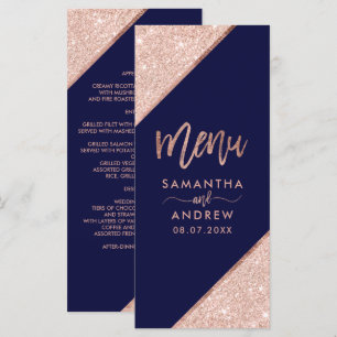 Menu Rose or parties scintillant typographie marine men