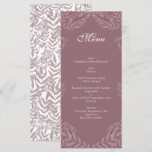 Menu Rose Taupe Mariage Vintage Botanique