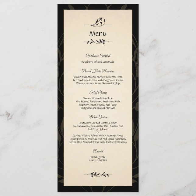 Menu Rose victorien (Devant)