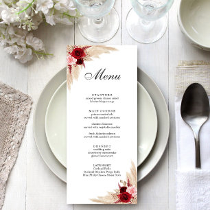Menu Roses de Bourgogne Boho et Herbe de Pampas
