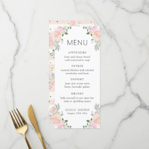 Menu Roses roses et rose shower de mariage