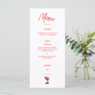 Menü Rot und Maroon Brunch und Bubbly Menükarte