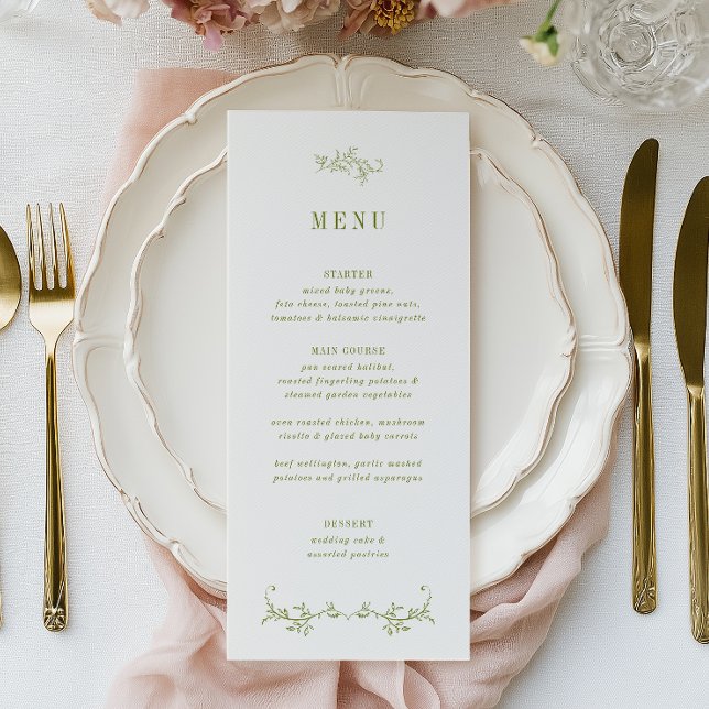 Menu ROWAN | Green Botanical Wedding (Créateur téléchargé)