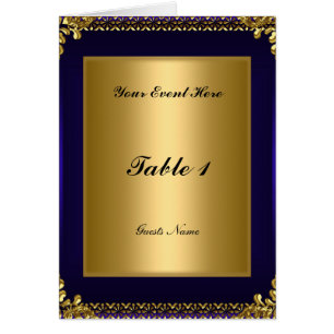 Menü "Royal Blue Gold Table Placement Card"