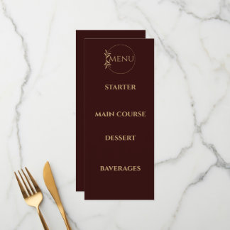 Menu Royal Deep Burgundy mariage
