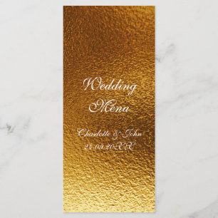 Menu Royal Golden Shiny Mariage personnalisé