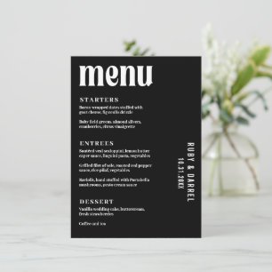 Menu Ruby Black Mariage moderne