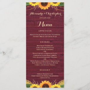 Menu Russe Bourgogne Lumières Dentelle Mariage de tourn