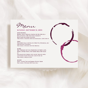 Menu Russe Moderne Bourgogne Vin Cercles Mariage