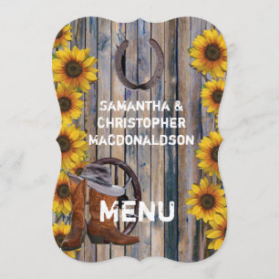 Menu Russe western cowboy mariage campagnard