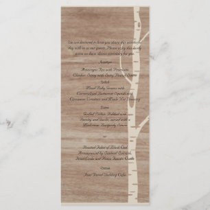 Menu Rustic Birch Trees and Deer Mariage