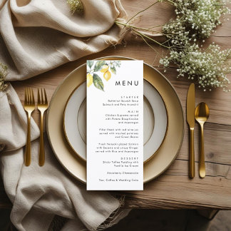 Menu Rustic Elegant Minimal Lemon Garden Wedding 