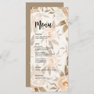 Menu Rustic Fall Floral Mariage