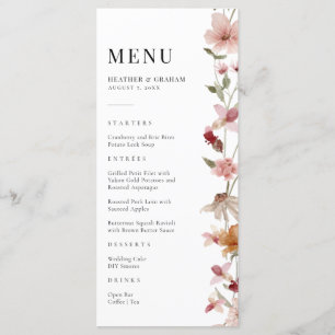 Menu Rustique Boho Mariage
