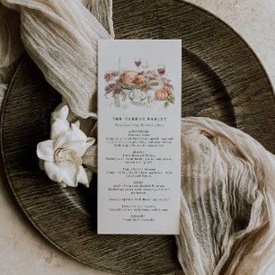 Menu Rustique du dîner Thanksgiving