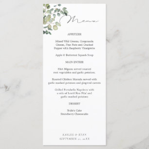 Menu Rustique Eucalyptus Tall