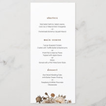Menu Rustique Mariage, menu Vintage boho