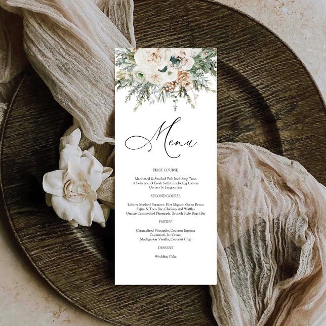 Menu Rustique Mariage Pinecone d'hiver (Créateur téléchargé)
