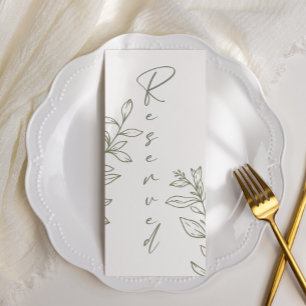 Menu Sage Boho Flower Simple Réservé Siège