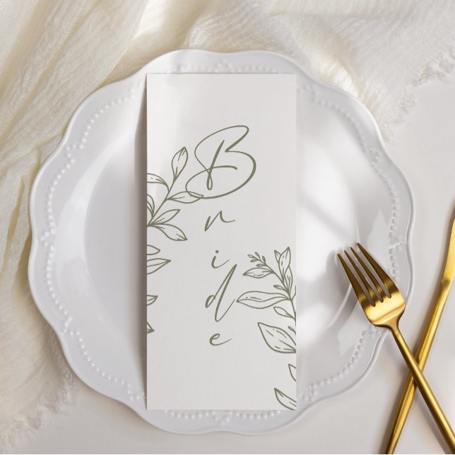 Menu Sage Boho Flower Simple Réservé Siège (Créateur téléchargé)