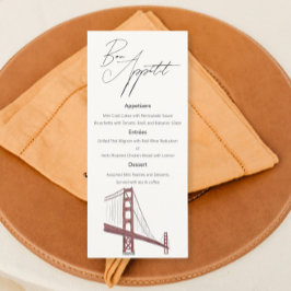 Menu San Francisco Classy Mariage avec dessin
